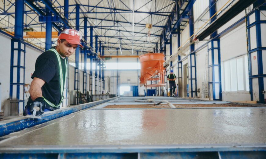 moll-rail-slowakia-worker-in-red-cap-smoothing-wet-concrete-in-steel-mold-inside-factory moll-rail-slowakia-worker-in-red-cap-smoothing-wet-concrete-in-steel-mold-inside-factory